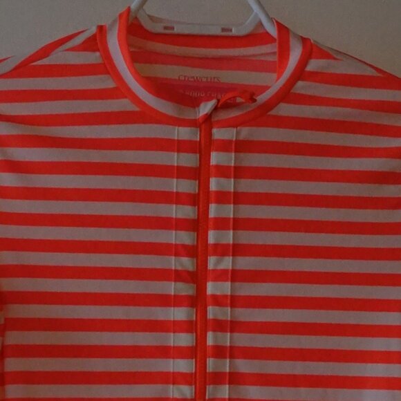 J.Crew crewcuts rashguard swim swimwear stripe neon coral long-sleeve Girls 16 - Picture 10 of 10